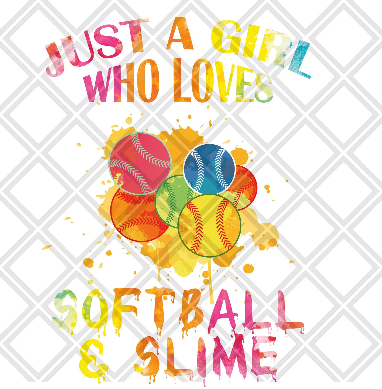 Just a girl who loves softball and slime frame Digital Download Instand Download