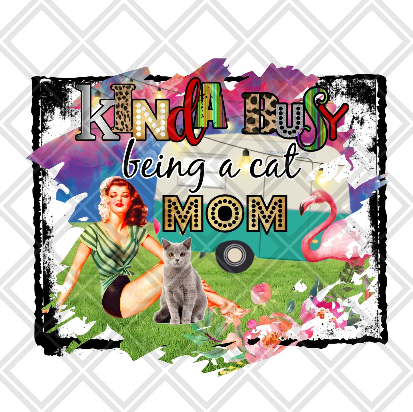 Busy being a cat mom frame FRAME Digital Download Instand Download